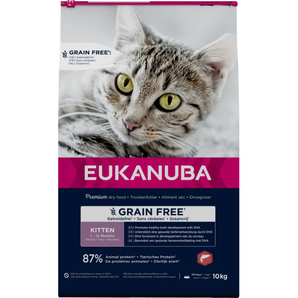 Eukanuba Kitten met zalm graanvrij kattenvoer 10 kg