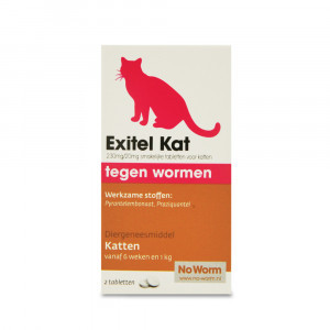 No Worm Exitel kat tegen wormen 4 tabletten