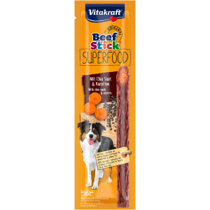 Vitakraft Beefstick Superfood wortel met chiazaad hondensnack (25 g) 10 verpakkingen