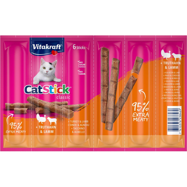 Vitakraft Catstick Classic met kalkoen & lam kattensnack 5 x 6 sticks