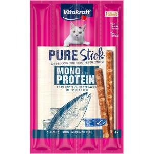 Vitakraft Pure Stick koolvis kattensnack (4 x 5 g) 2 verpakkingen