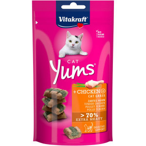 Vitakraft Cat Yums kip met kattengras kattensnack (40 g) 2 verpakkingen