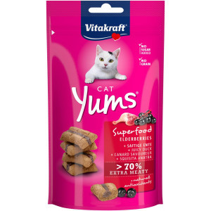 Vitakraft Cat Yums Superfood met vlierbes kattensnack (40 g) 3 verpakkingen