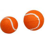 Grote tennisbal oranje voor de hond 10 cm - 3 stuks