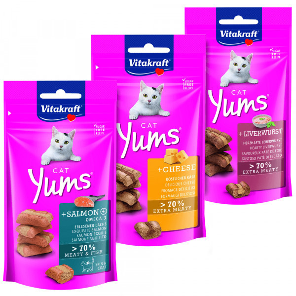 Vitakraft Cat Yums combipack met zalm, kaas, lever kattensnack Combipack