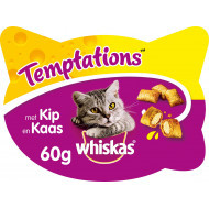 Whiskas Temptations met kip & kaas kattensnoep Per 10