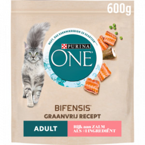 Purina One Graanvrij Adult met zalm kattenvoer 600 g