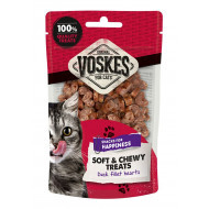 Voskes Soft & Chewy eendenfilet hartjes kattensnack (60 g) 3 stuks