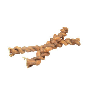 Brekz Snacks - Gevlochten bullepees 20-22cm voor de hond 3 x 3 stuks