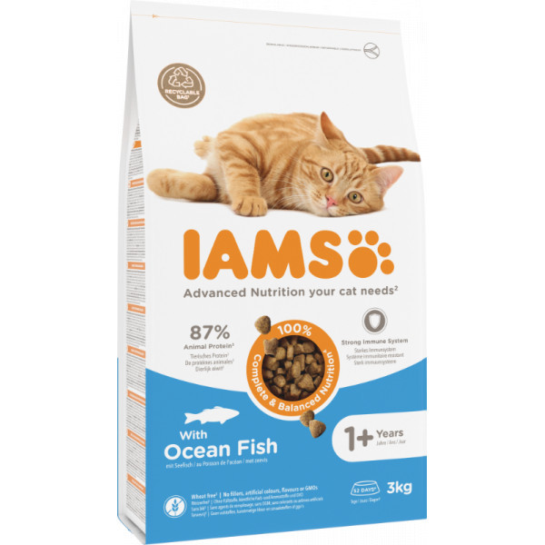 Iams Adult kattenvoer met zeevis 2 x 3 kg