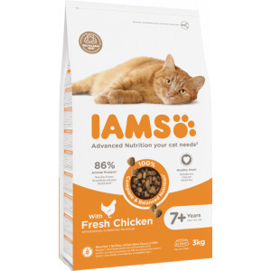 Iams Senior kattenvoer met verse kip 2 x 3 kg