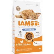 Iams Adult Light/Sterilised kip kattenvoer 2 x 3 kg