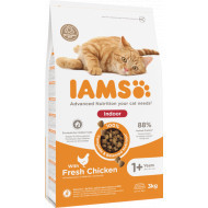 Iams Adult Indoor kattenvoer met verse kip 2 x 3 kg