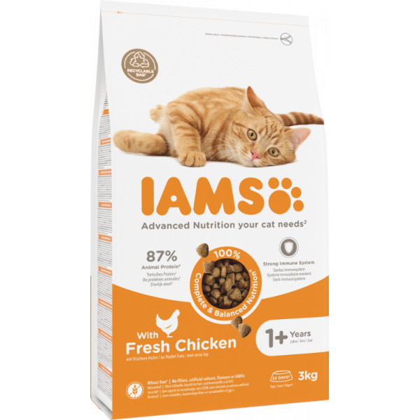 Iams Adult kattenvoer met verse kip 2 x 10 kg