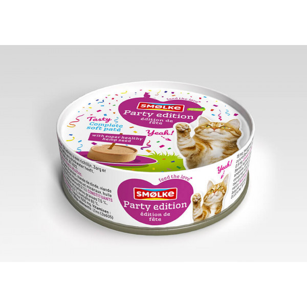 Smølke Soft Paté Party Edition met gevogelte kattenvoer 2 x (24 x 80 g)