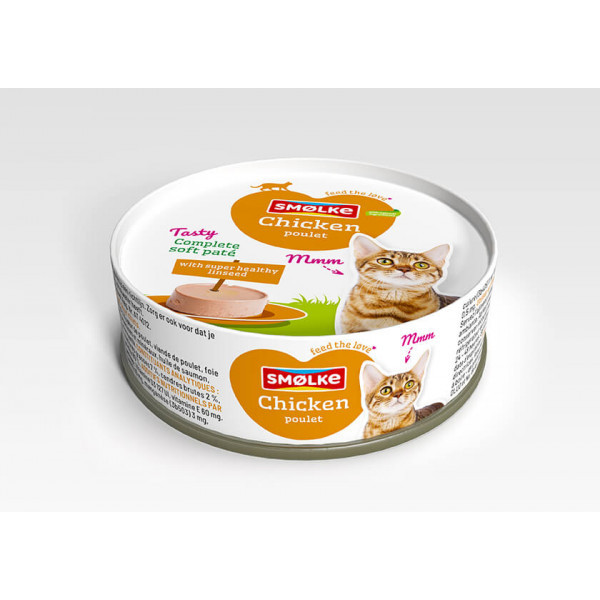 Smølke Soft Paté kip kattenvoer 24 x 80 g