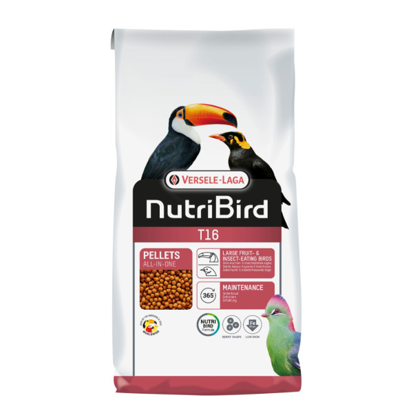 Nutribird T16 voor grote vruchten- en insectenetende vogels 2 x 10 kg