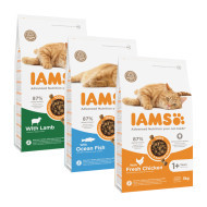 Iams Adult combipack met vis, lam, kip kattenvoer 3 x 3 kg