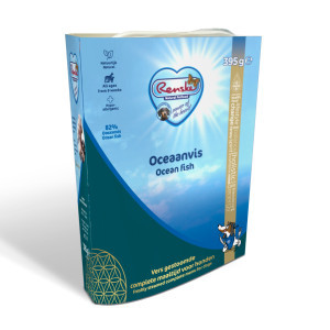 Renske Vers Gestoomde oceaanvis hondenvoer (395 gr) 1 tray (10 x 395 g)