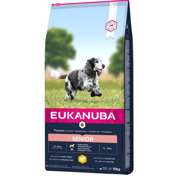 Eukanuba Caring Senior Medium Breed kip hondenvoer 2 x 3 kg