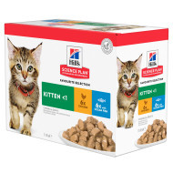 Hill&apos;s Kitten Favourite Selection combi kip / met zeevis nat kattenvoer 85 gr 1 doos (12 x 85 g)