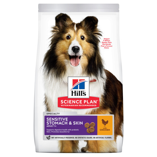 Hill&apos;s Adult Sensitive Stomach & Skin Medium met kip hondenvoer 2,5 kg