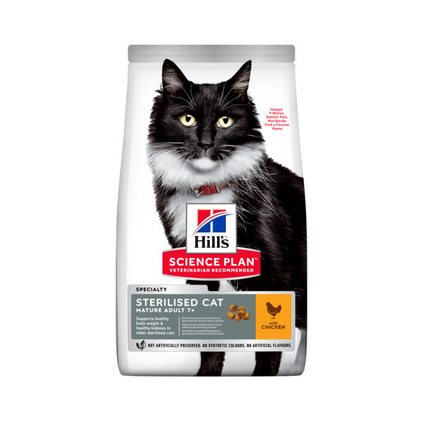 Hill&apos;s Mature Adult Sterilised Cat met kip kattenvoer 2 x 3 kg