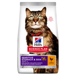 Hill&apos;s Adult Sensitive Stomach & Skin met kip kattenvoer 2 x 1,5 kg