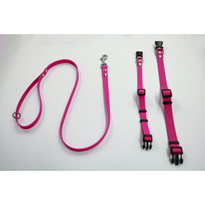 Halsband of looplijn Luca anti-slip rubber fuchsia Band 15 mm