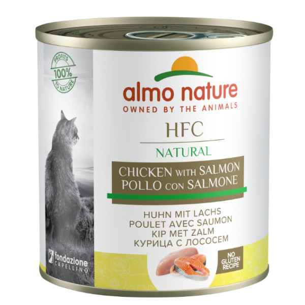 Almo Nature HFC Natural kip met zalm natvoer kat (280 g) 12 x 280 g