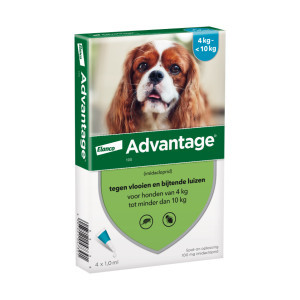 Advantage Nr. 100 vlooienmiddel (4 tot 10kg) hond 2 verpakkingen