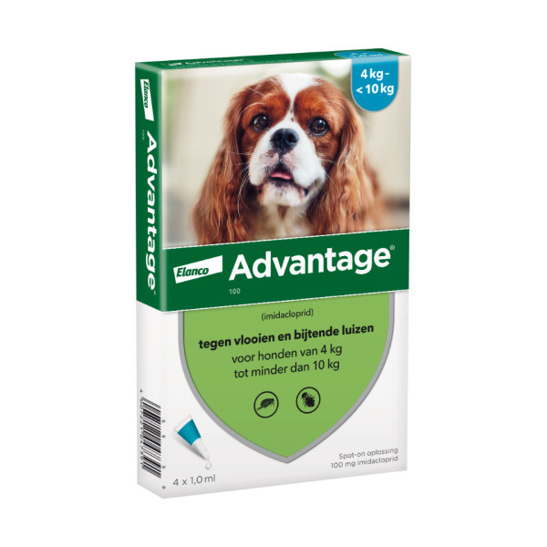 Advantage Nr. 100 vlooienmiddel (4 tot 10kg) hond 1 verpakking