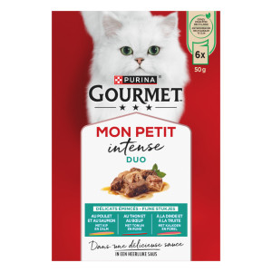 Gourmet Mon Petit Intense met vis & vlees natvoer kat 4 x (6 x 50 g)