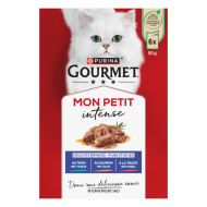 Gourmet Mon Petit Intense met tonijn, zalm of forel natvoer kat 8 x (6 x 50 g)