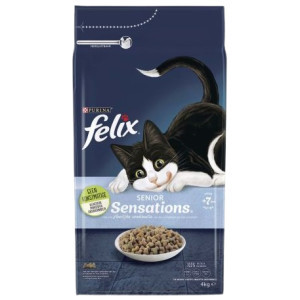 Felix Senior Sensations kip, granen, groentensmaak kattenvoer 4 kg