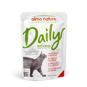 Almo Nature Daily met kip en rund natvoer kat (70 g) 60 x 70 g