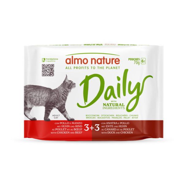 Almo Nature Daily met kip multipack natvoer kat (70 g) 6 x 70 g