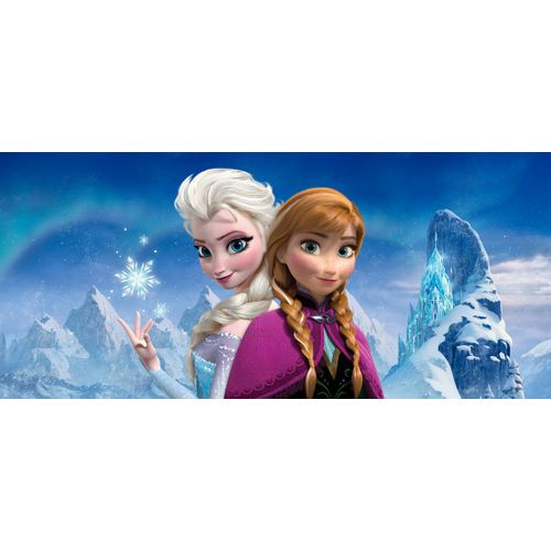 Disney Poster Frozen Anna & Elsa Blauw En Paars - 202 X 90 Cm - 600889