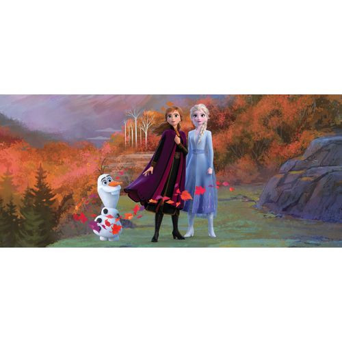 Disney Poster Frozen Anna & Elsa Blauw, Paars En Oranje - 202 X 90 Cm - 600906