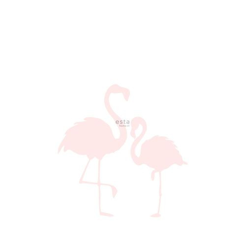 Estahome Fotobehang Flamingo's Moeder En Kind Licht Roze En Wit - 1,86 X 2,79 M