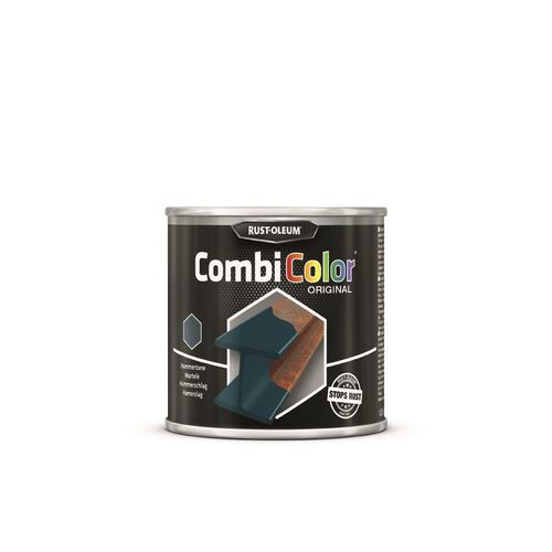 Rust-oleum Combicolor Original Grondlaag En Metaallak Donker Blauw Hamerslag 250ml