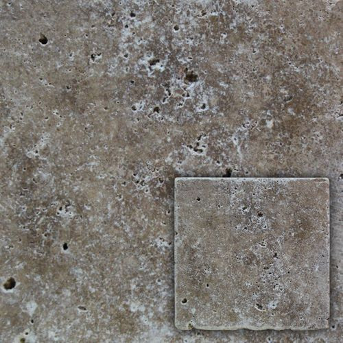 Wand- En Vloertegel Travertin - Natuursteen - Bruin - 10x10cm - Pakketinhoud 0,5m²