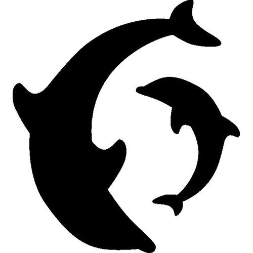 T Stilleven Sjabloon Dolfijn 1cm