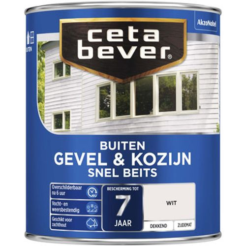 Cetabever Gevel & Kozijn Beits Wit Zijdemat 0,75l