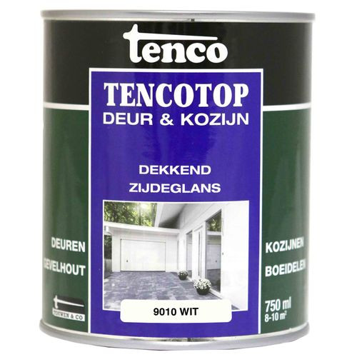 Tenco Tencotop Verfbeits Dekkend Zijdeglas Ral9010 0,75l