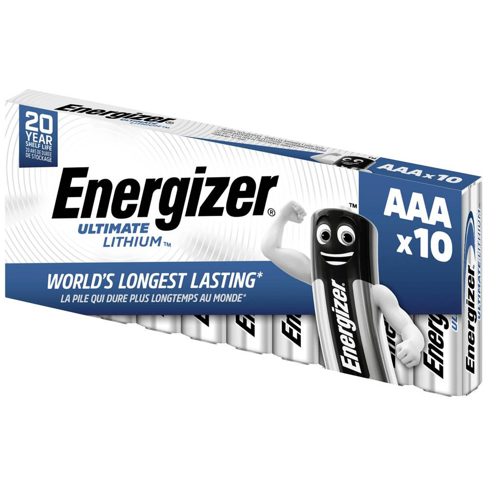 Energizer Ultimate FR03 AAA batterij (potlood) Lithium 1250 mAh 1.5 V 10 stuk(s)