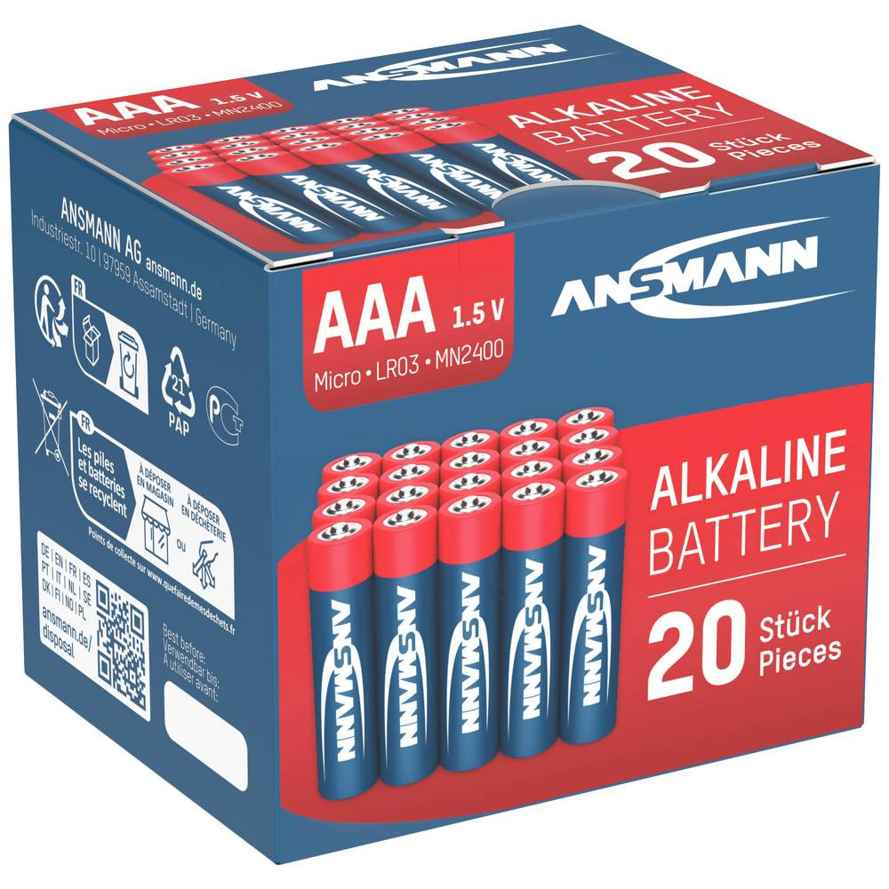 Ansmann LR03 Red-Line AAA batterij (potlood) Alkaline 1.5 V 20 stuk(s)