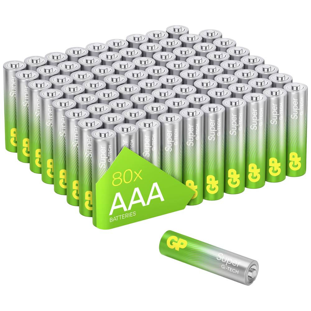 GP Batteries Super AAA batterij (potlood) Alkaline 1.5 V 80 stuk(s)