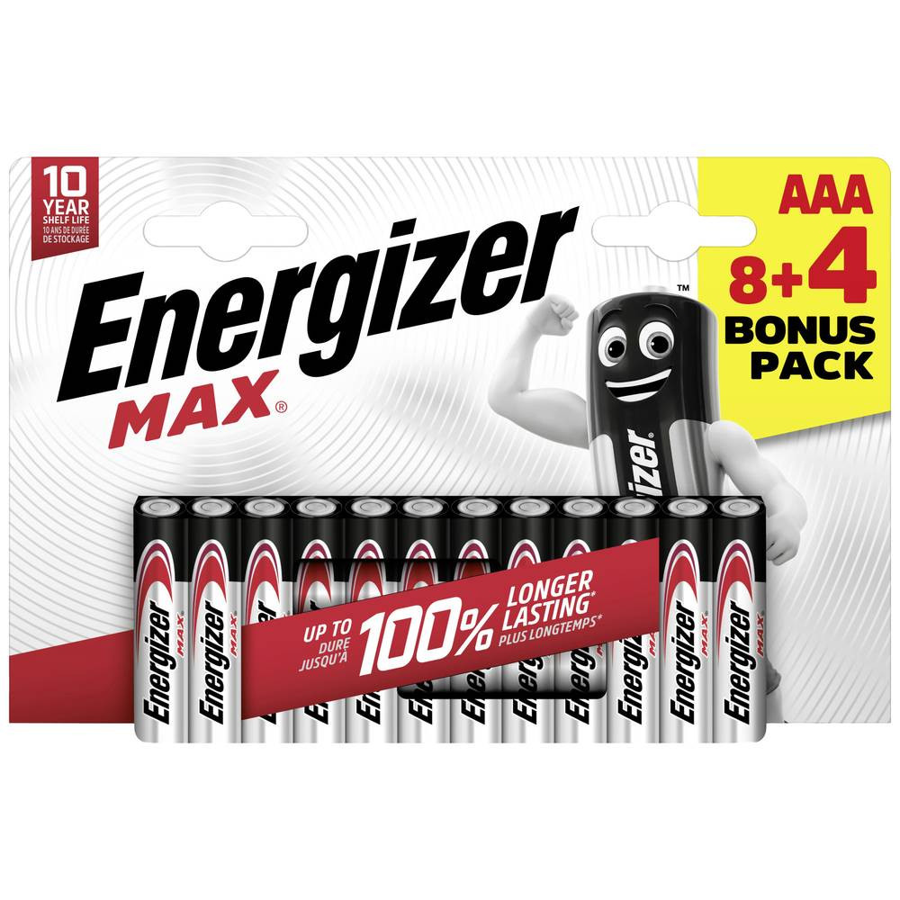 Energizer Max AAA batterij (potlood) Alkaline 1.5 V 12 stuk(s)