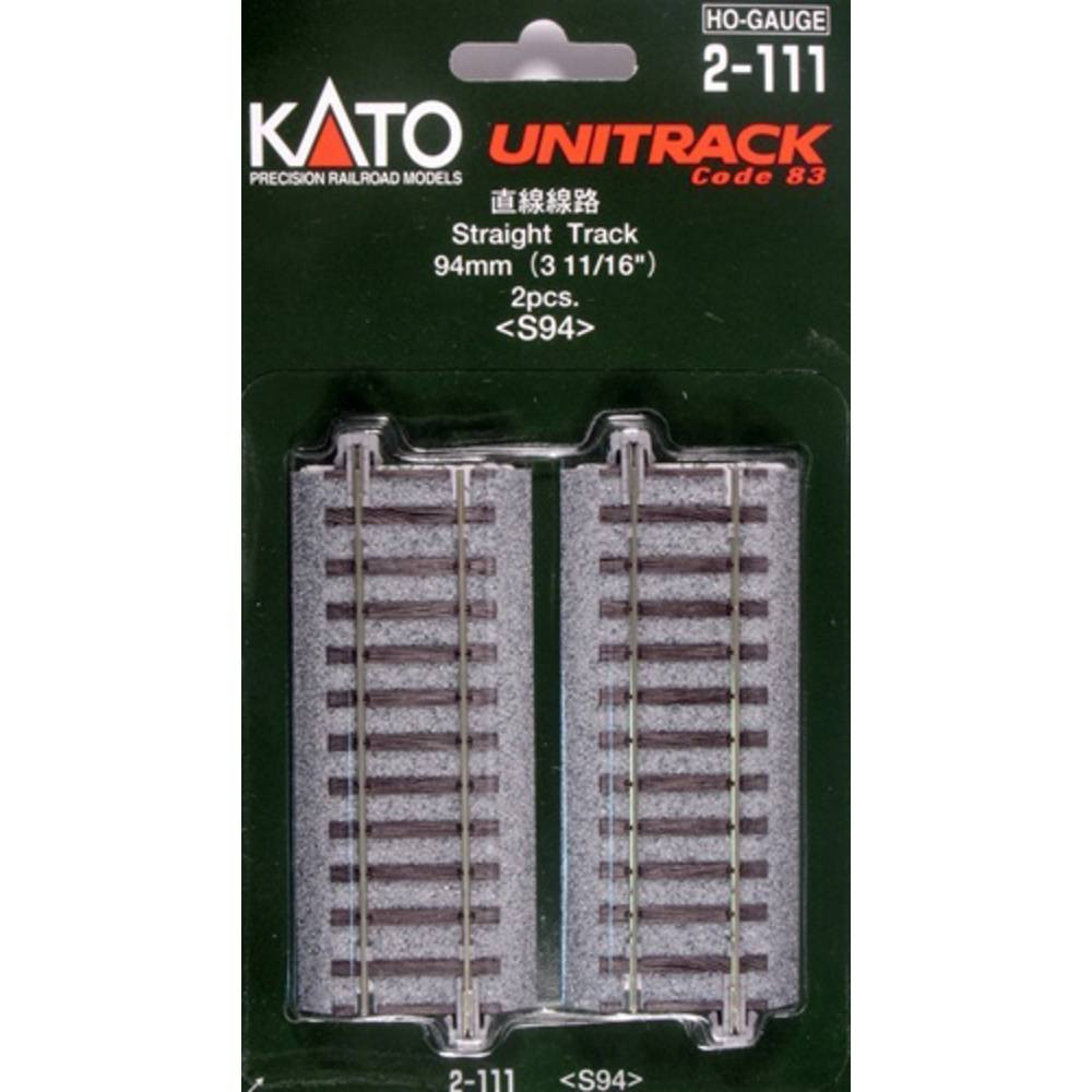 H0 Kato Unitrack 2-111 Rechte rails 94 mm 2 stuk(s)